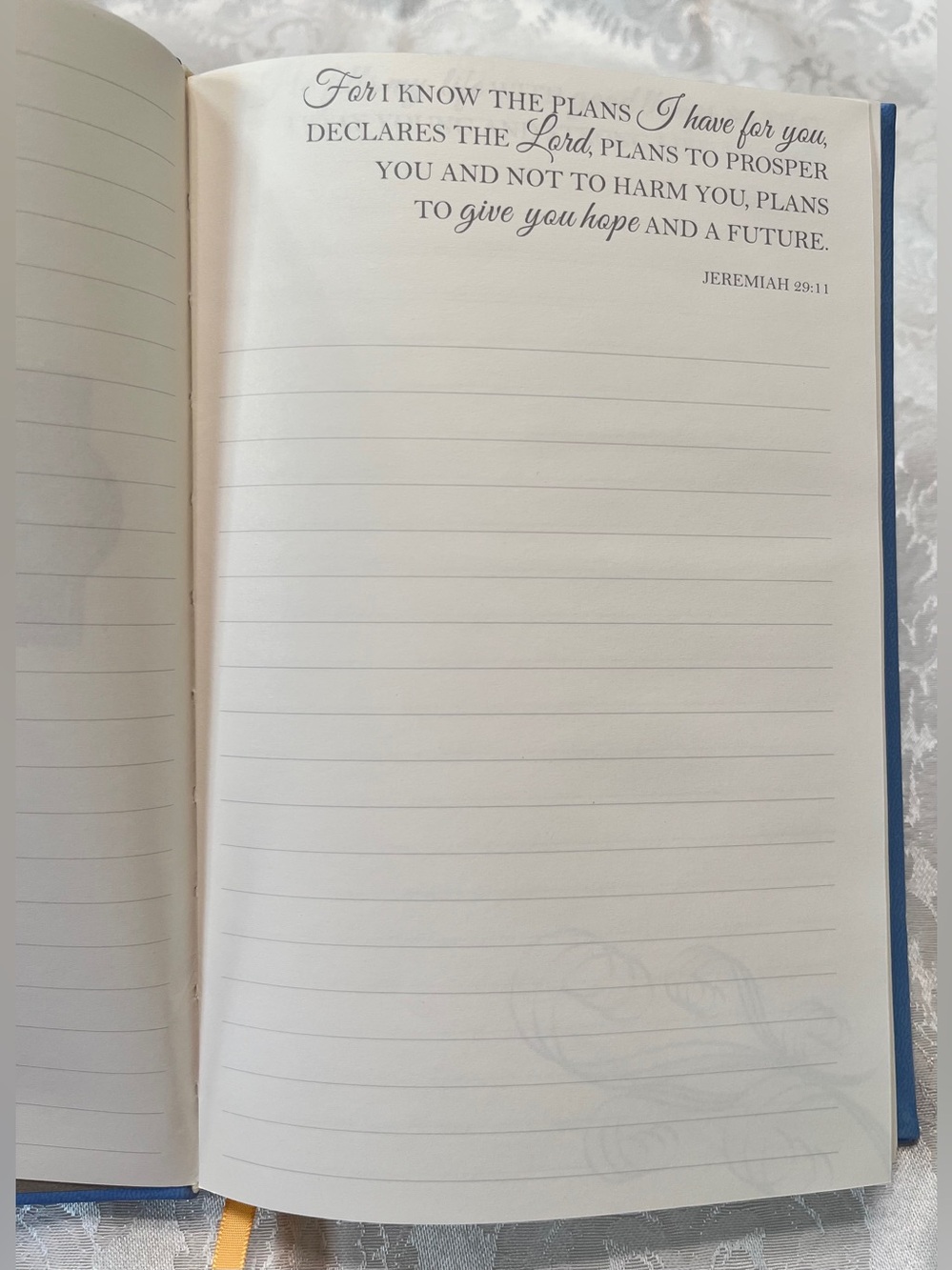 Journal Inspirational Notebook ‘Faith’ in Hardcover Blue with Gold Foil - Picture 5 of 6